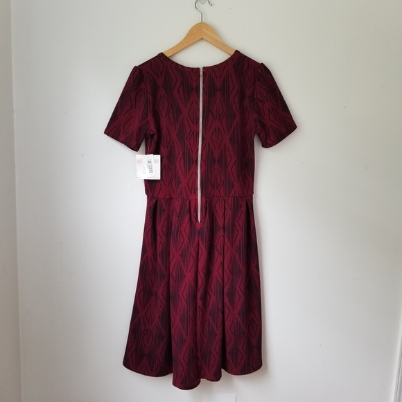 NWT Lularoe Alexa Dress Burgundy SIZE LARGE - Picture 3 of 4